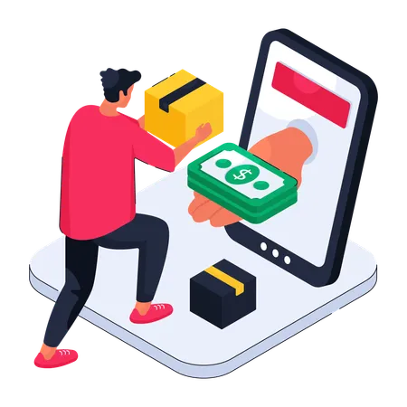 Cash on delivery method  Illustration