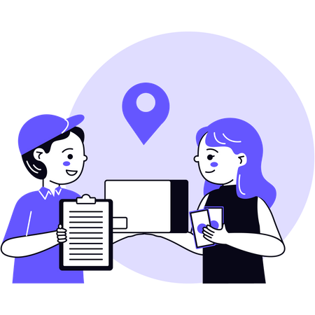 Cash On Delivery Payment  Illustration