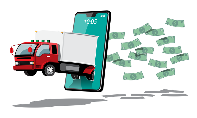 Cash On Delivery Service Illustration