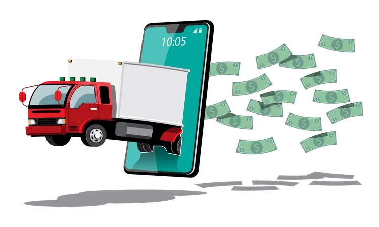 Cash On Delivery Service Illustration