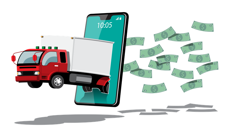 Cash On Delivery Service  Illustration