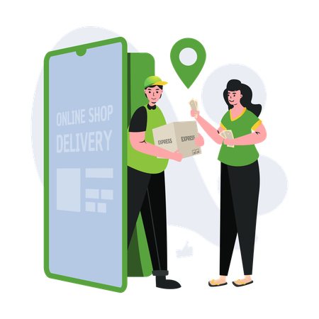 Cash on delivery service  Illustration