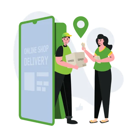 Cash on delivery service  Illustration