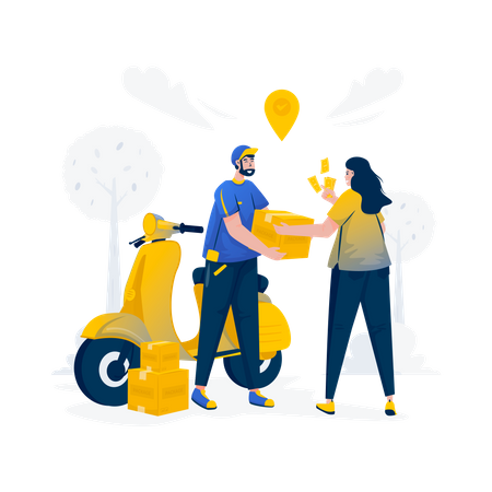 Cash on delivery service  Illustration