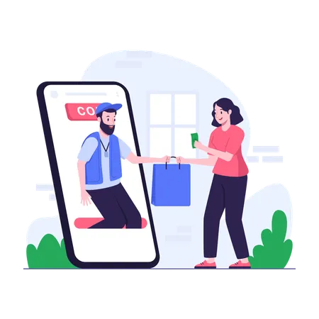 Cash on delivery service  Illustration