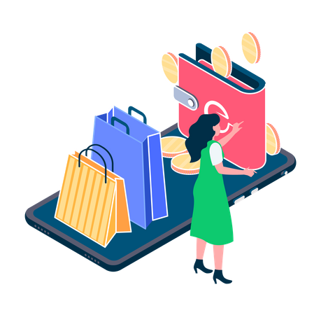 Cash payment for shopping products  Illustration
