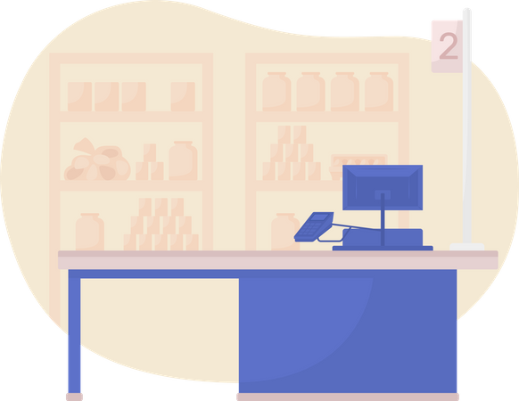 Cash register counter  Illustration