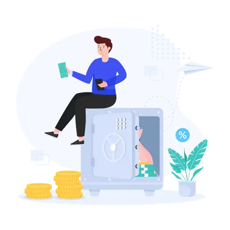 Cash Saving  Illustration