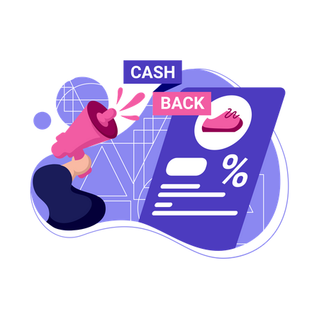 Cashback advertising  Illustration