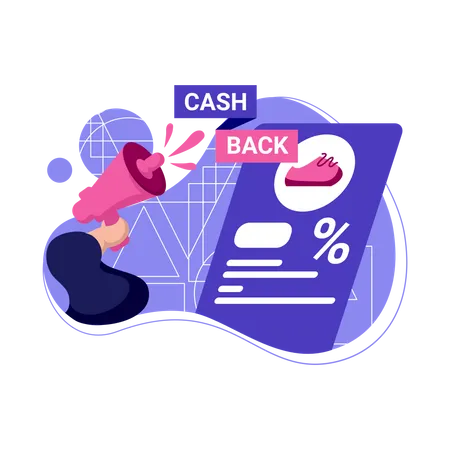 Cashback advertising  Illustration