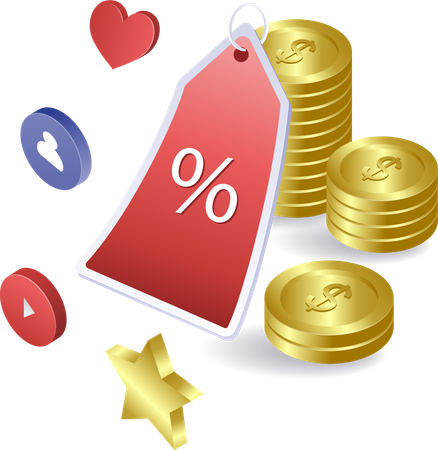 Cashback avec de nombreuses promotions de réduction sur les ventes  Illustration