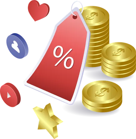 Cashback avec de nombreuses promotions de réduction sur les ventes  Illustration