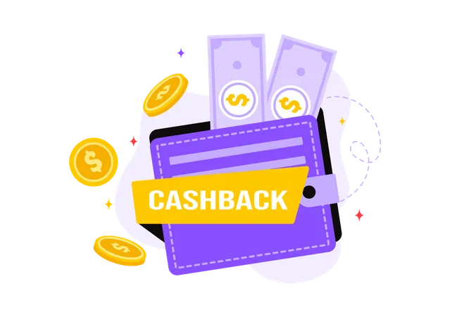 Cashback-Geld im Portemonnaie  Illustration