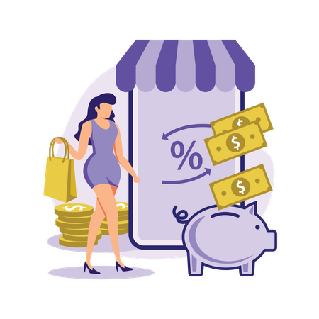 Cashback service  Illustration