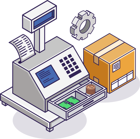 Cashier locker payment  Illustration