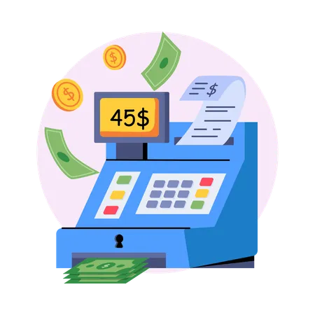 Cashier Machine  Illustration