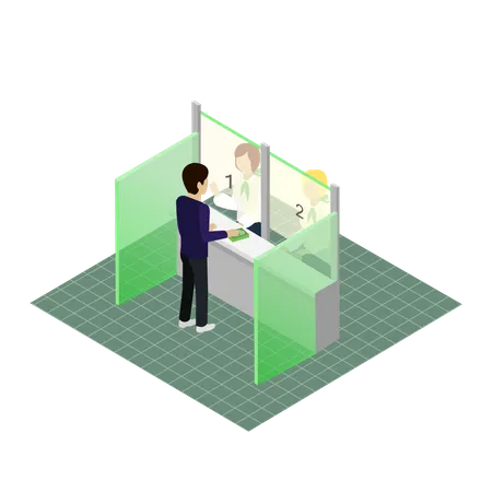 Cashier with Finance and money  Illustration