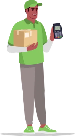 Cashless payment for delivery  Illustration