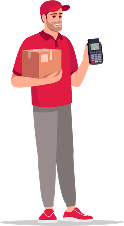 Cashless payment for delivery  Illustration