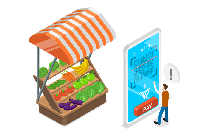 Cashless Payment  Illustration