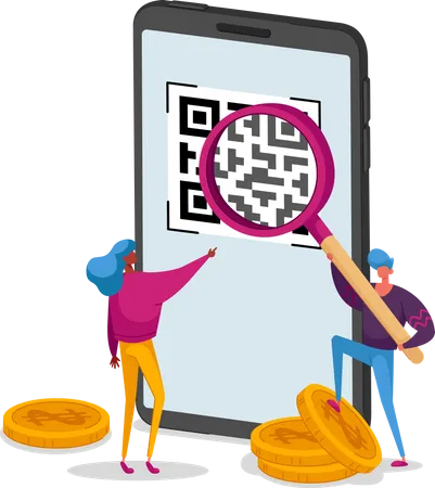 Cashless payment technology  Illustration