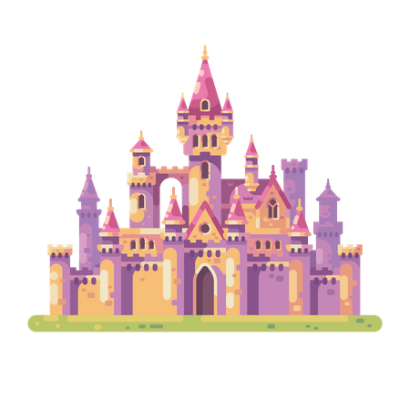 Castelo de princesa de conto de fadas  Ilustração