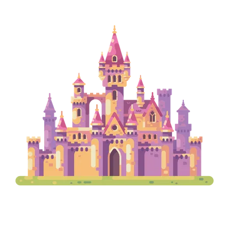 Castelo de princesa de conto de fadas  Ilustração