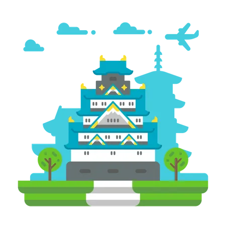 Castelo de osaka  Ilustração