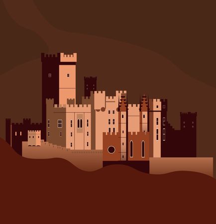 Castelo medieval europeu  Ilustração