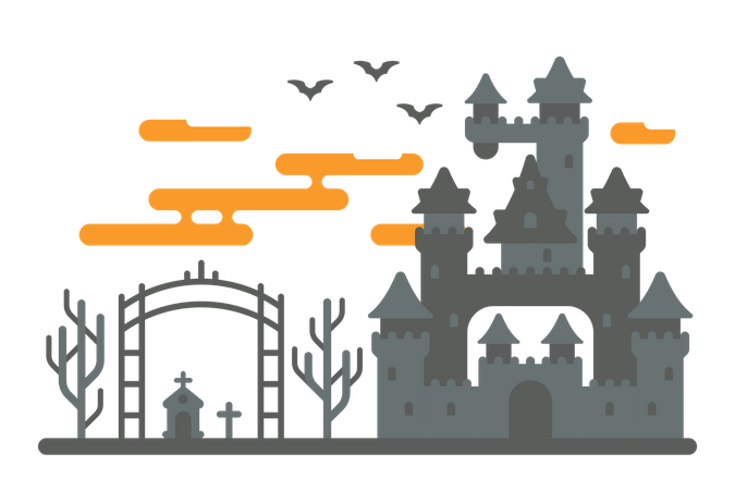 Castillo de halloween  Ilustración