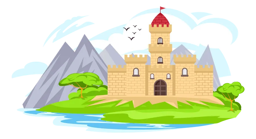 Castle Landscape Illustration