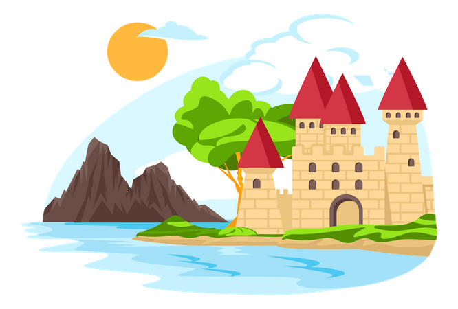 Castle Landscape  Illustration