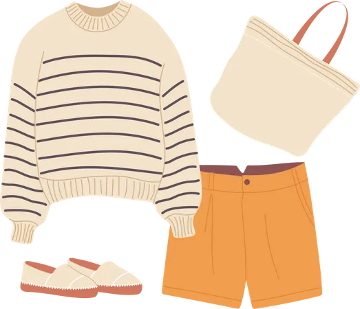 Casual fashion outfit  Illustration