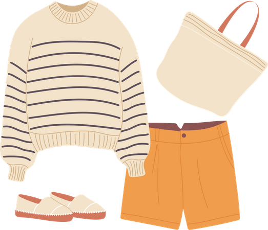 Casual fashion outfit  Illustration