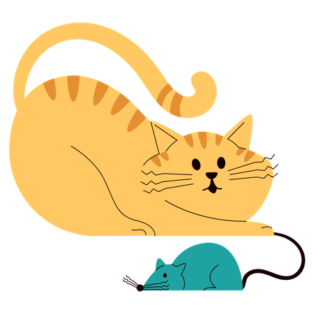 Cat and Mouse  Illustration