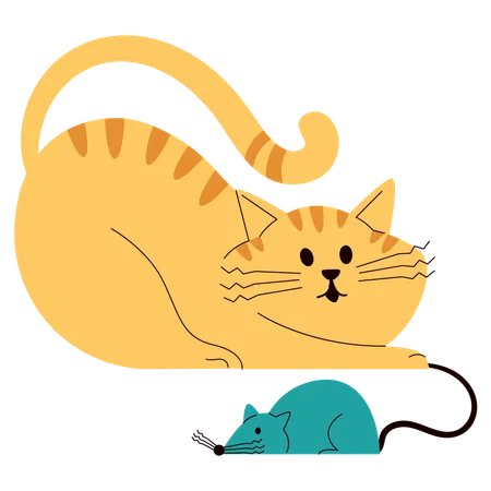 Cat and Mouse  Illustration