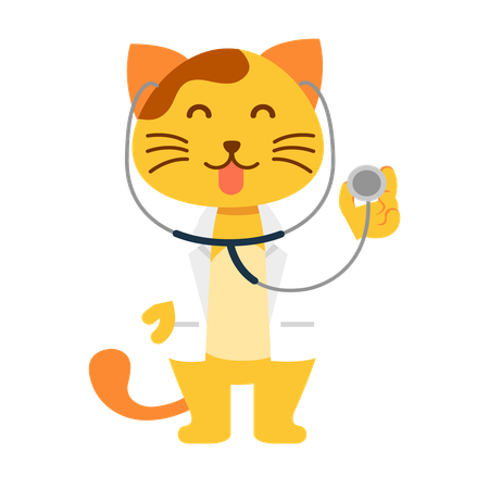 Cat as pet doctor  Illustration