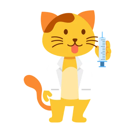 Cat as pet doctor  Illustration