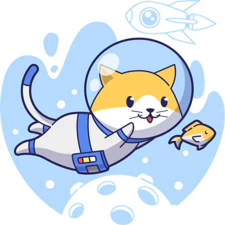 Cat Astronaut  Illustration