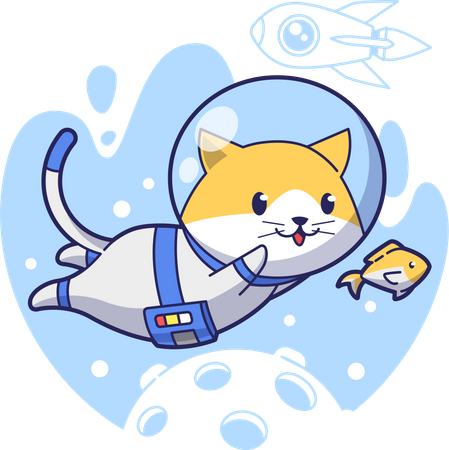 Cat Astronaut  Illustration