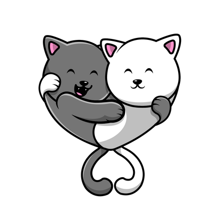 Cat Couple Love  イラスト