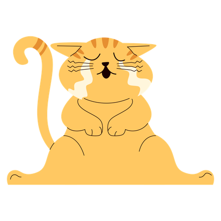 猫が泣いている  イラスト