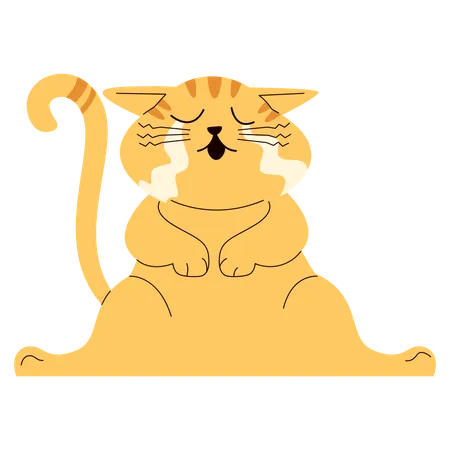 猫が泣いている  イラスト