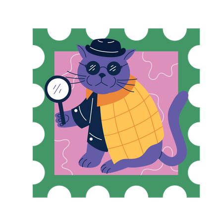 Cat detective  Illustration