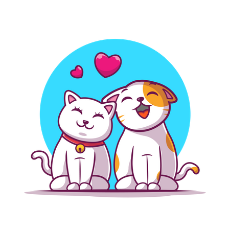 Cat in love  Illustration