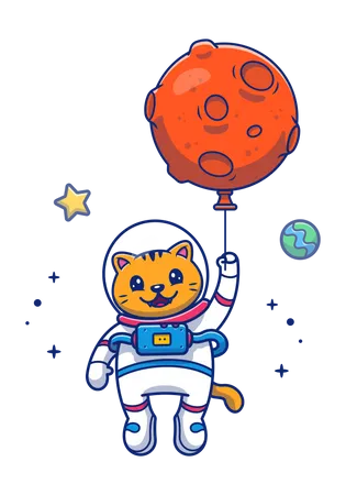 Cat in space  Illustration