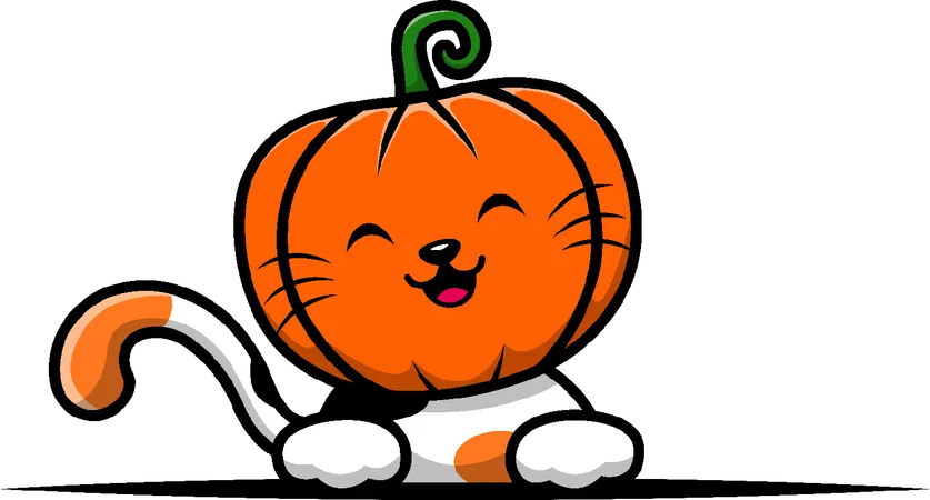 Cat Pumpkin Head  イラスト