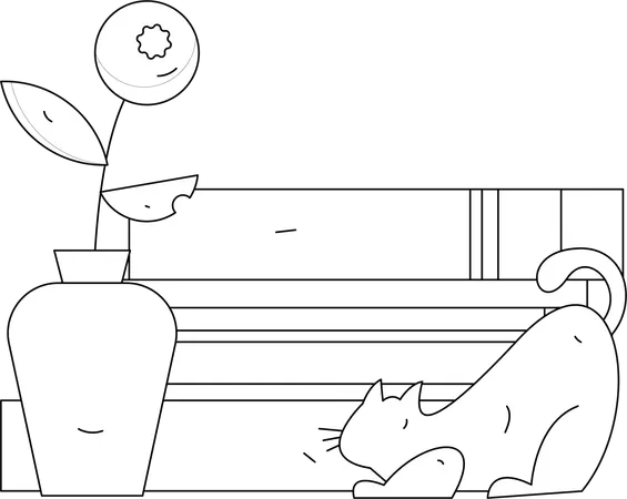 Cat sitting with graduation cap  Illustration