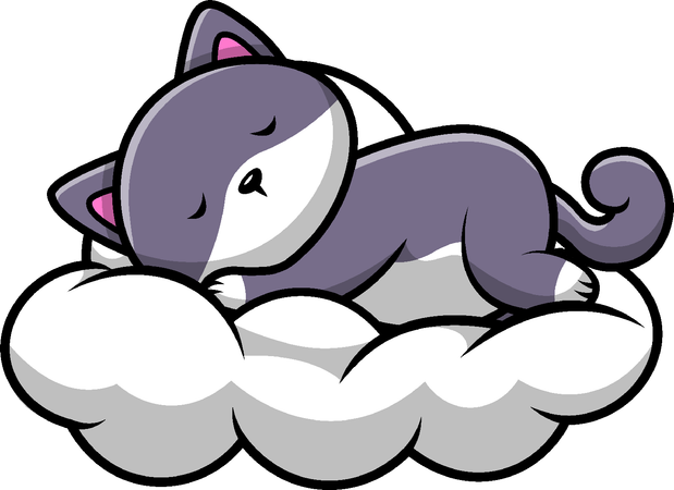Cat Sleeping In Cloud  일러스트레이션
