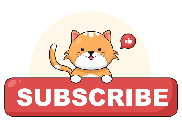 Cat with Subscribe and like concept  Illustration